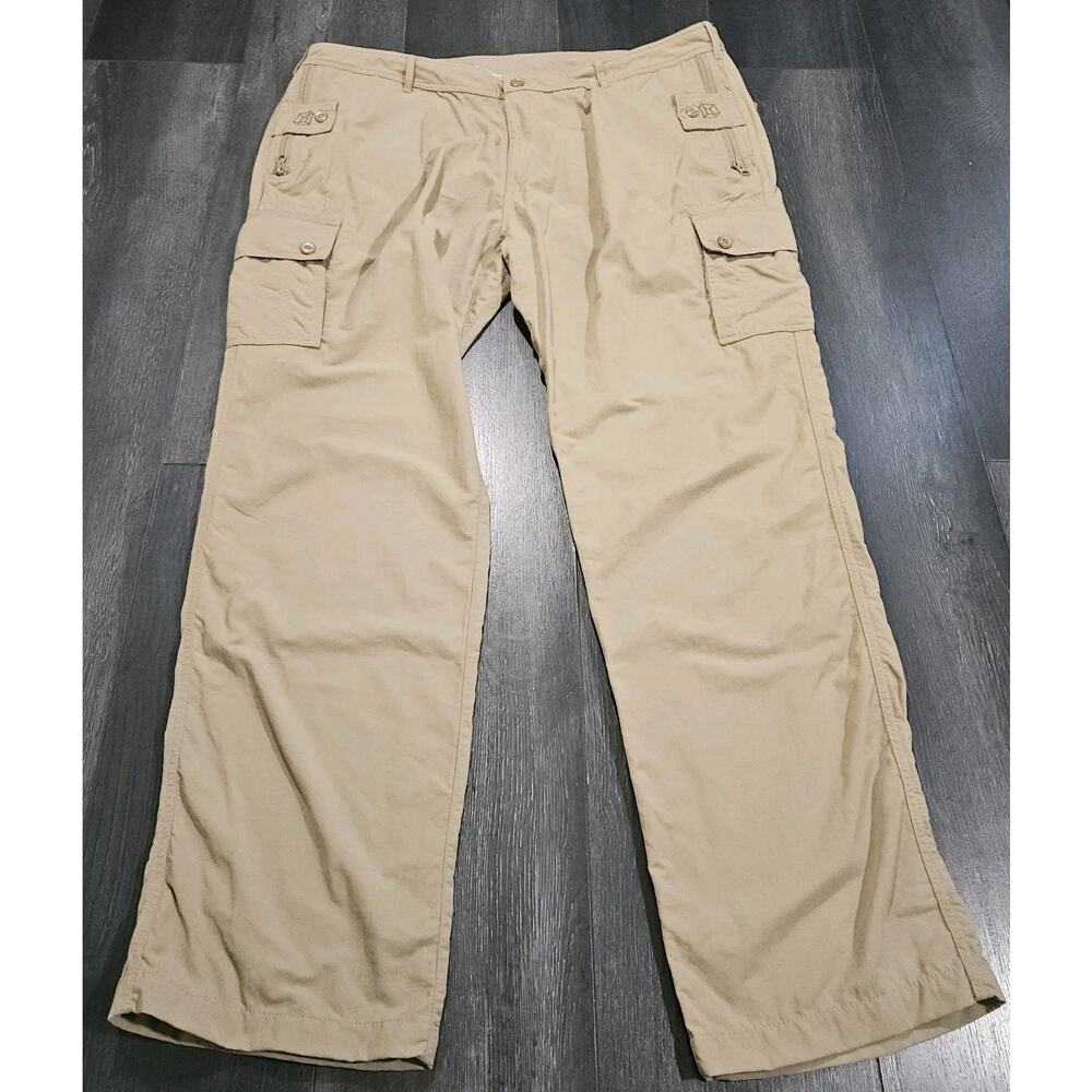 Clothing Arts Pick Pocket Proof Cargo Pants Men 42x34 Tan Travel Stretch Hiking